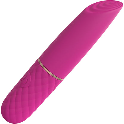 Loveline Beso Rechargeable Waterproof Silicone Textured Mini Lipstick Vibrator - Pink