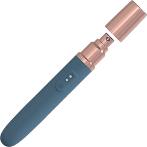 Loveline The Traveler Rechargeable Waterproof Silicone Vibrator & Lube Dispenser - Blue