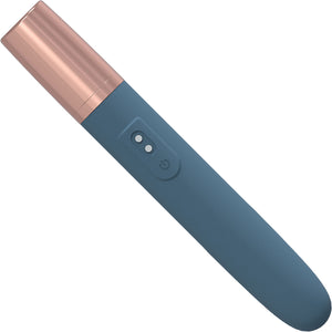 Loveline The Traveler Rechargeable Waterproof Silicone Vibrator & Lube Dispenser - Blue