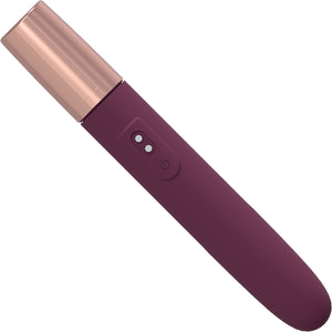 Loveline The Traveler Rechargeable Waterproof Silicone Vibrator & Lube Dispenser - Burgundy