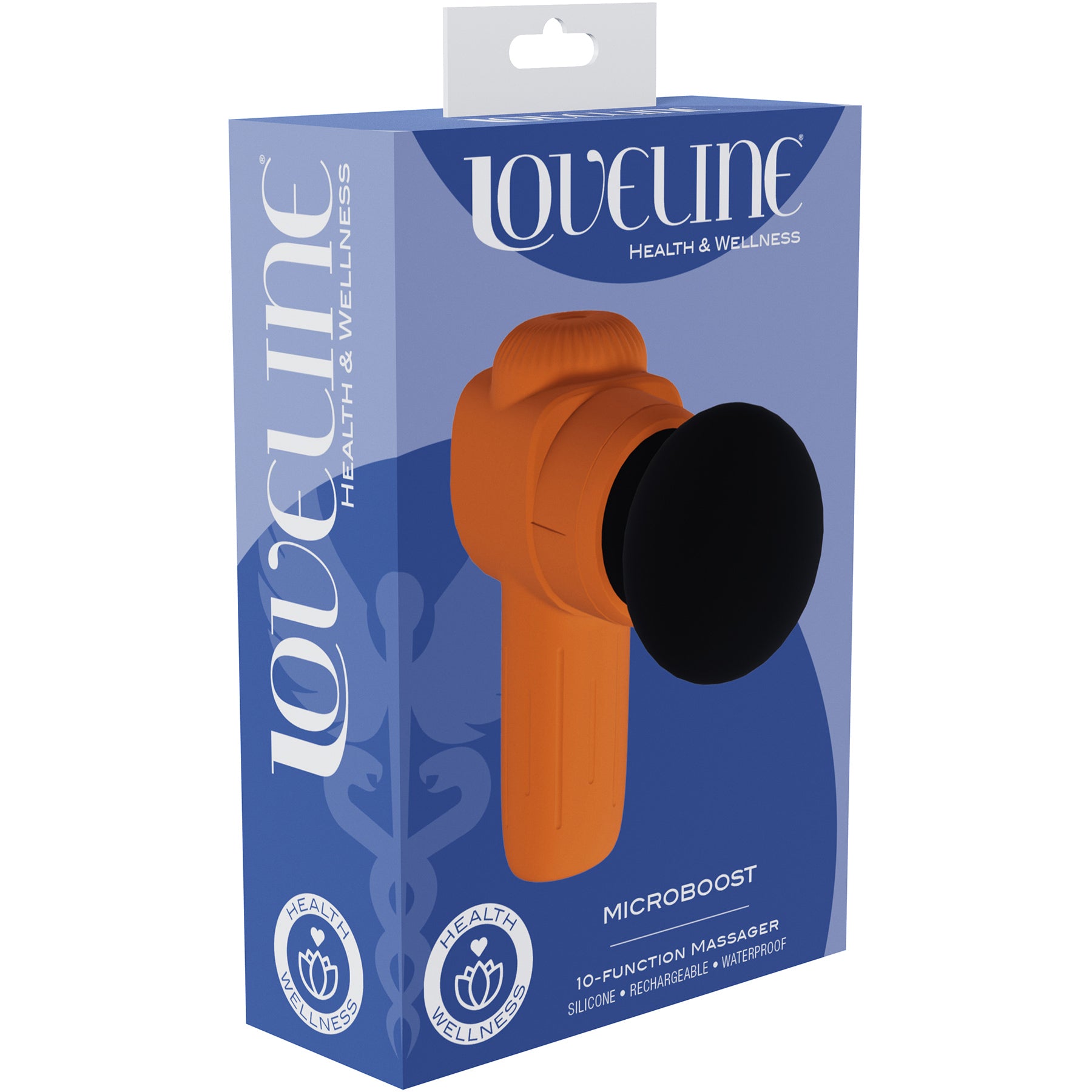 Loveline MicroBoost 10 Function Vibrating Waterproof Silicone Massager - Orange