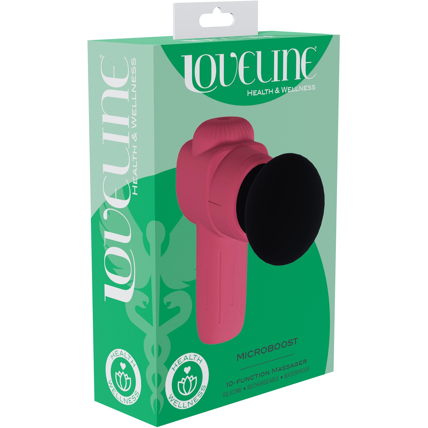Loveline MicroBoost 10 Function Vibrating Waterproof Silicone Massager - Pink