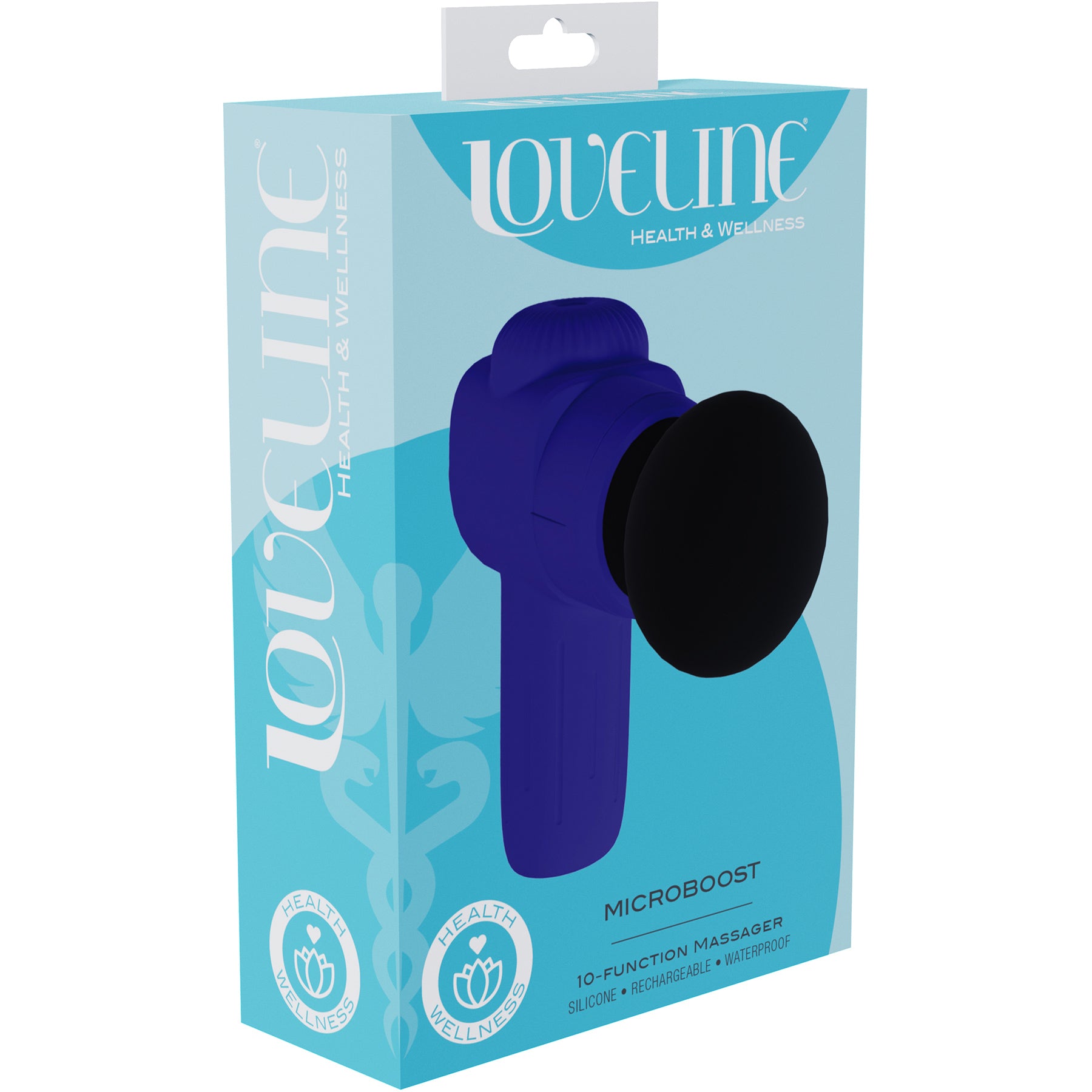 Loveline MicroBoost 10 Function Vibrating Waterproof Silicone Massager - Purple