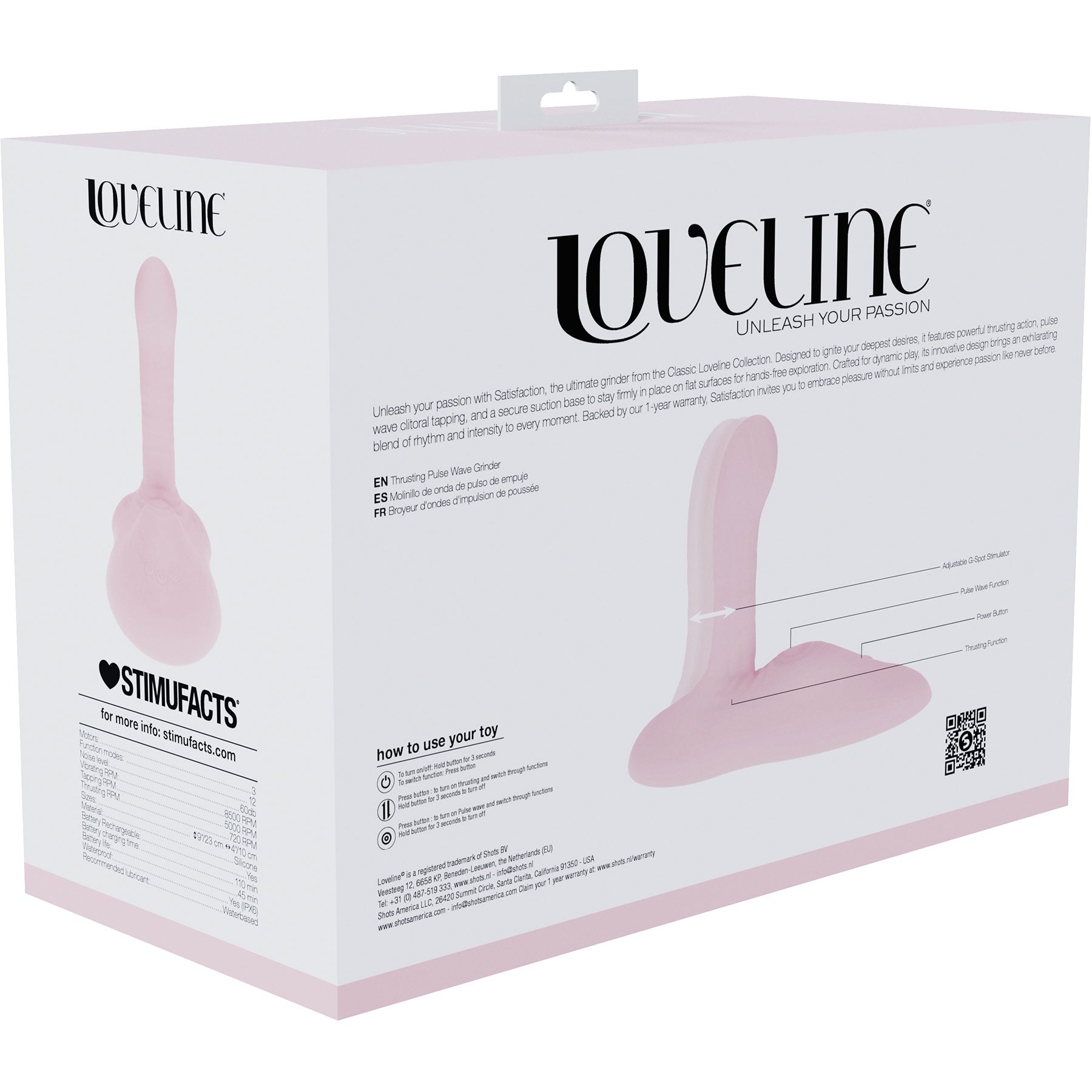 Loveline Satisfaction Adjustable Thrusting Silicone Pulse Wave Grinder