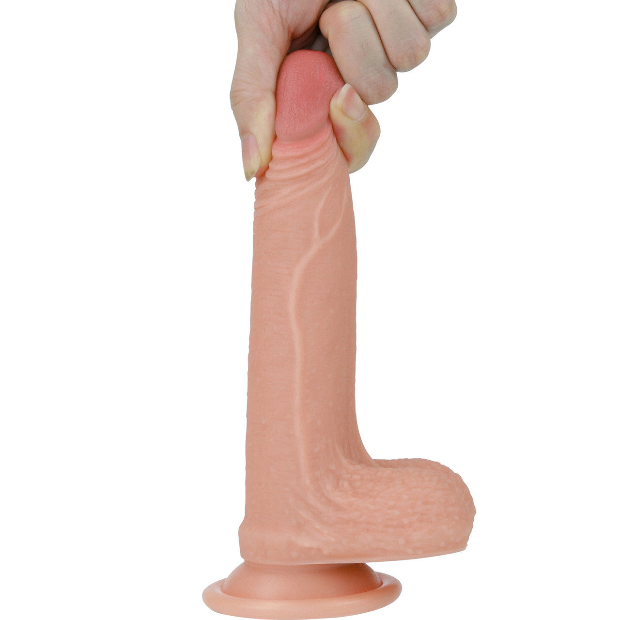 Imrik Small 5" Realistic Dual Density Platinum Silicone Dildo With Suction Cup & Balls By Pleasure Engine