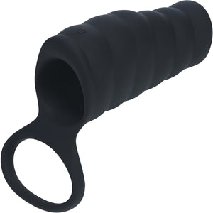 Levelz Vibrating Ribbed Silicone Cock Sleeve & Ball Ring