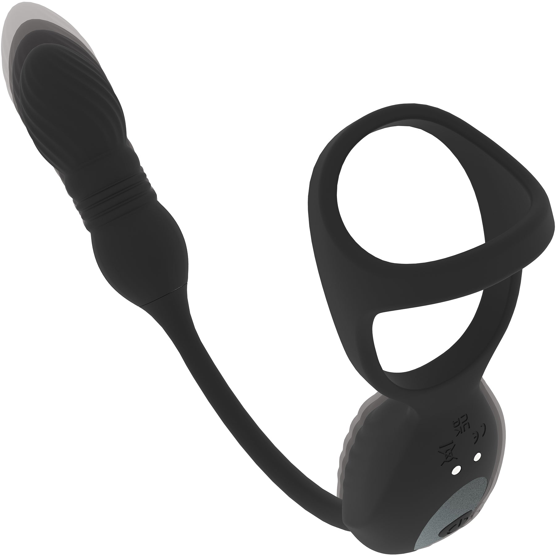 LEVELZ Vibrating & Thrusting Silicone Tri O Cock Ring With Prostate Stimulator