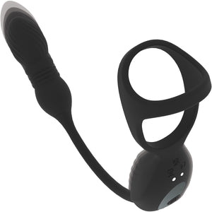 LEVELZ Vibrating & Thrusting Silicone Tri O Cock Ring With Prostate Stimulator