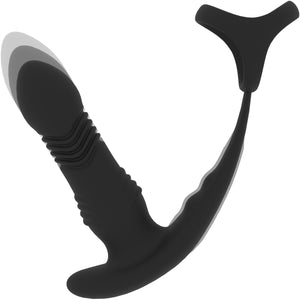 LEVELZ Vibrating & Thrusting Silicone Prostate Massager With Tri O Cock Ring