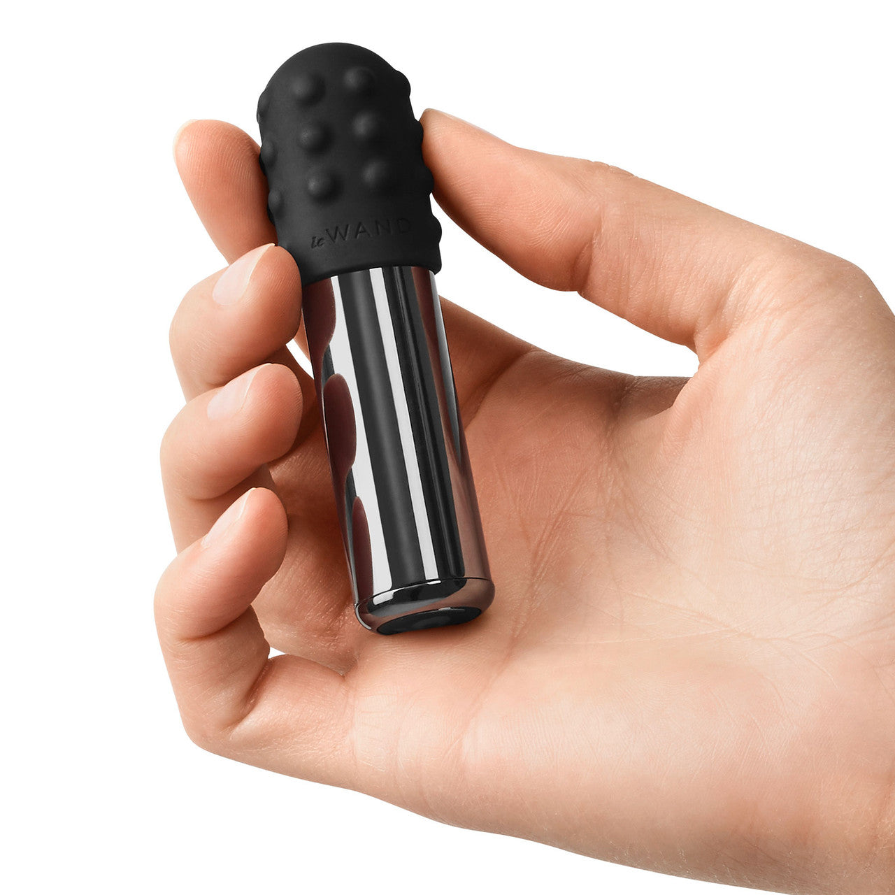 Le Wand Bullet Waterproof Vibrator With Textured Silicone Sleeve & Ring - Black