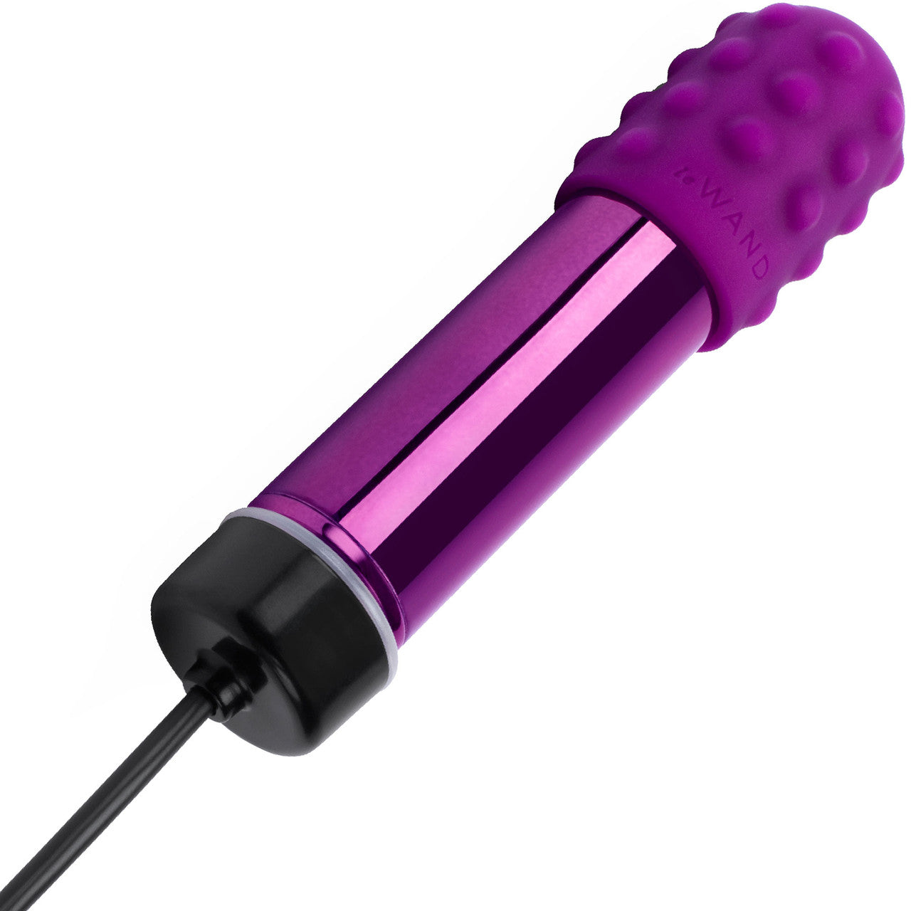 Le Wand Bullet Waterproof Vibrator With Textured Silicone Sleeve & Ring - Cherry Purple