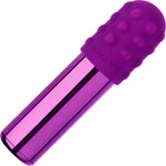 Le Wand Bullet Waterproof Vibrator With Textured Silicone Sleeve & Ring - Cherry Purple