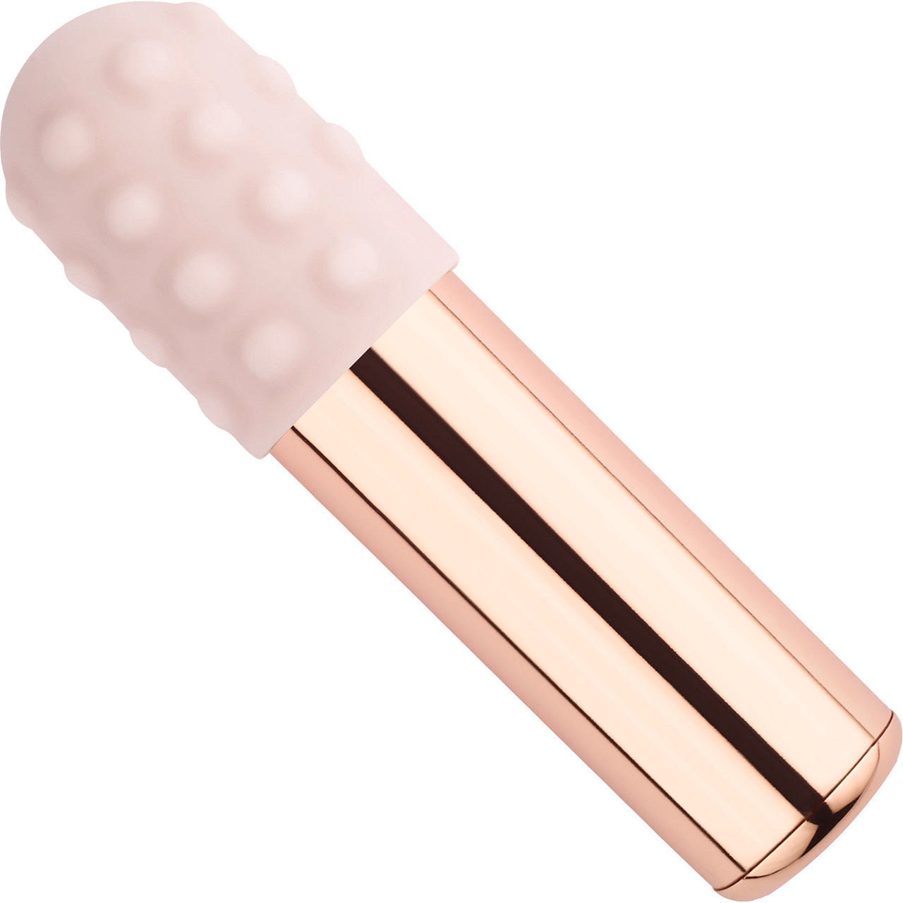 Le Wand Bullet Waterproof Vibrator With Textured Silicone Sleeve & Ring - Rose Gold