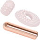 Le Wand Bullet Waterproof Vibrator With Textured Silicone Sleeve & Ring - Rose Gold