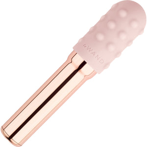 Le Wand Grand Bullet Waterproof Vibrator With Textured Silicone Sleeve & Ring - Rose Gold