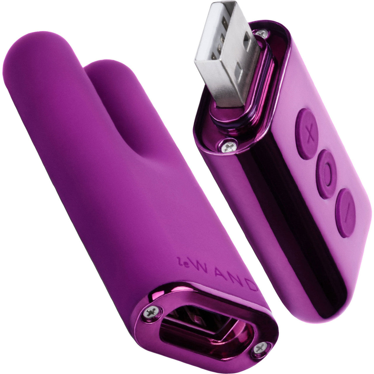 Le Wand Deux Rechargeable Dual Tipped Vibrator - Cherry Purple