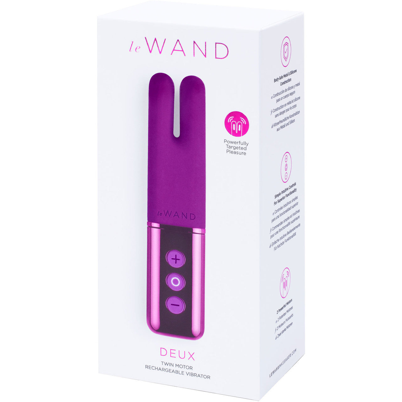 Le Wand Deux Rechargeable Dual Tipped Vibrator - Cherry Purple