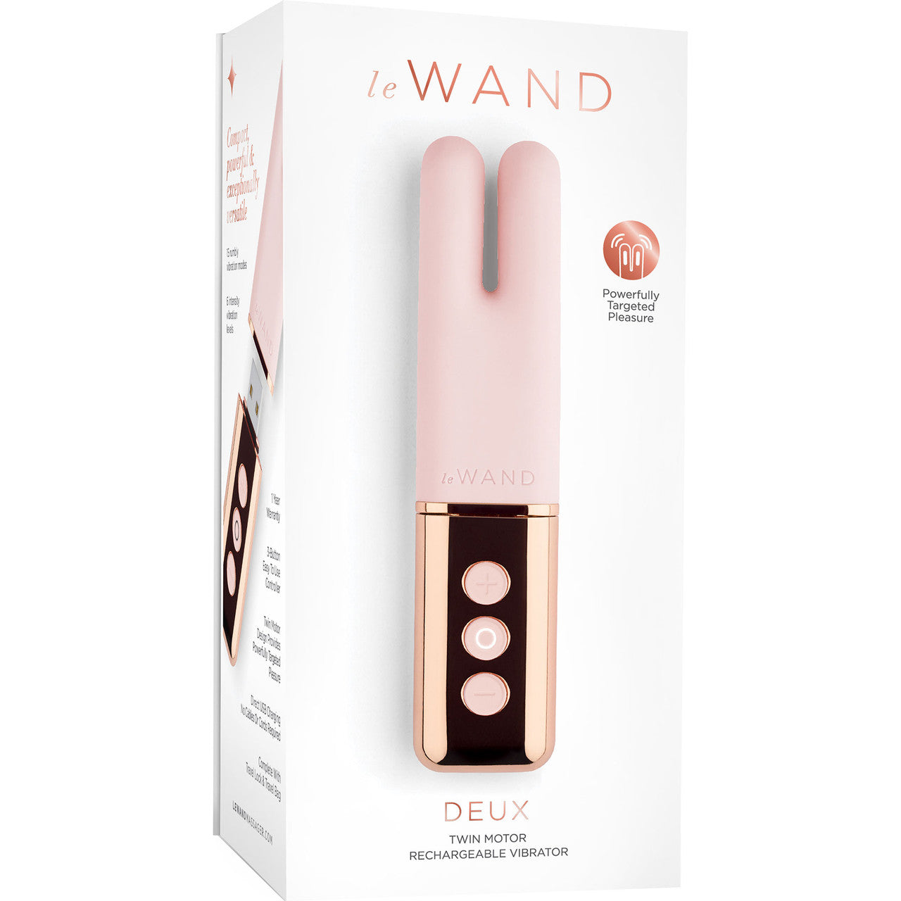 Le Wand Deux Rechargeable Dual Tipped Vibrator - Rose Gold