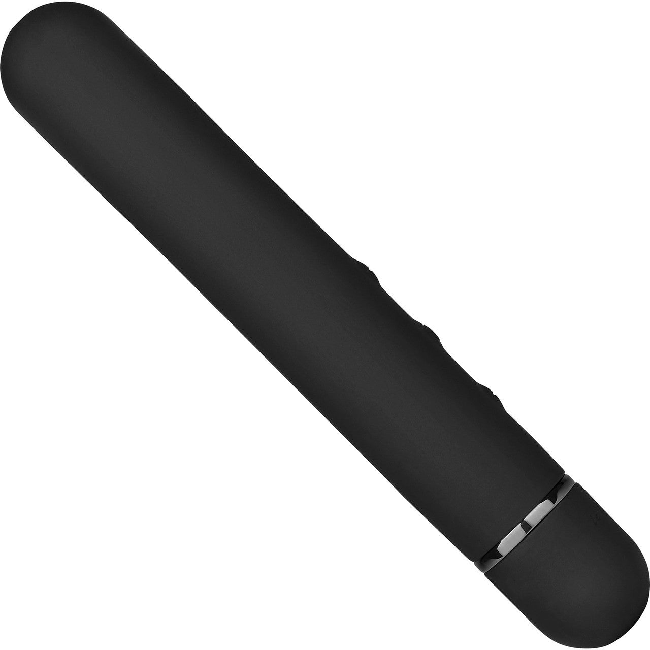 Le Wand Baton Rechargeable Vibrator With Textured Silicone Ring - Black