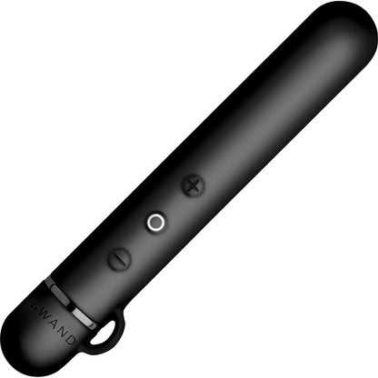 Le Wand Baton Rechargeable Vibrator With Textured Silicone Ring - Black