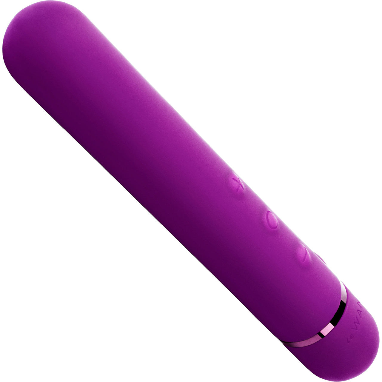 Le Wand Baton Rechargeable Vibrator With Textured Silicone Ring - Cherry Purple