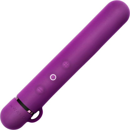 Le Wand Baton Rechargeable Vibrator With Textured Silicone Ring - Cherry Purple