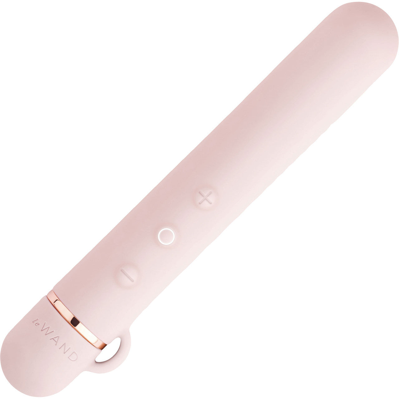 Le Wand Baton Rechargeable Vibrator With Textured Silicone Ring - Rose Gold