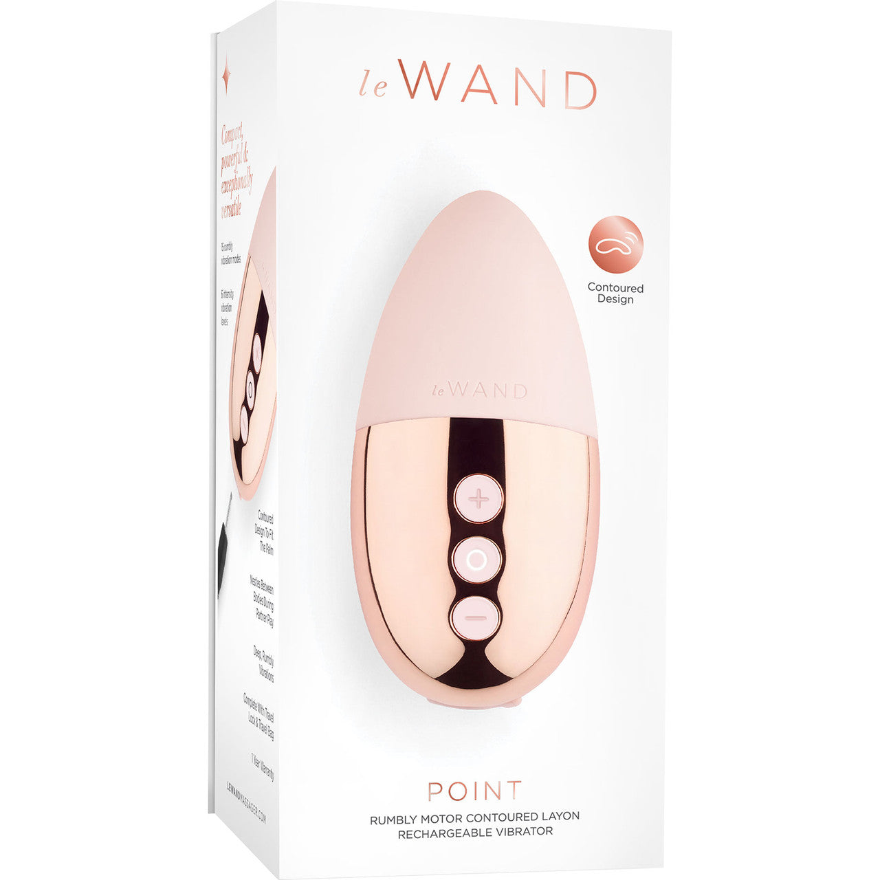 Le Wand Point Rechargeable Waterproof Palm Sized Vibrator - Rose Gold