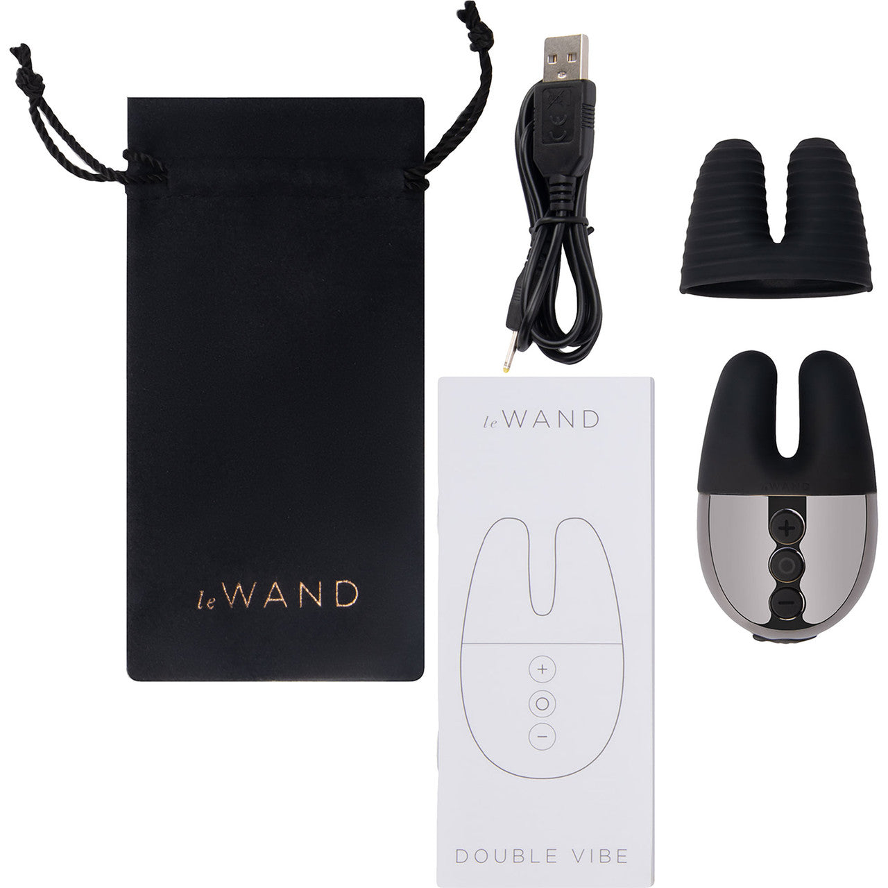 Le Wand Double Vibe Waterproof Rechargeable Vibrator - Black