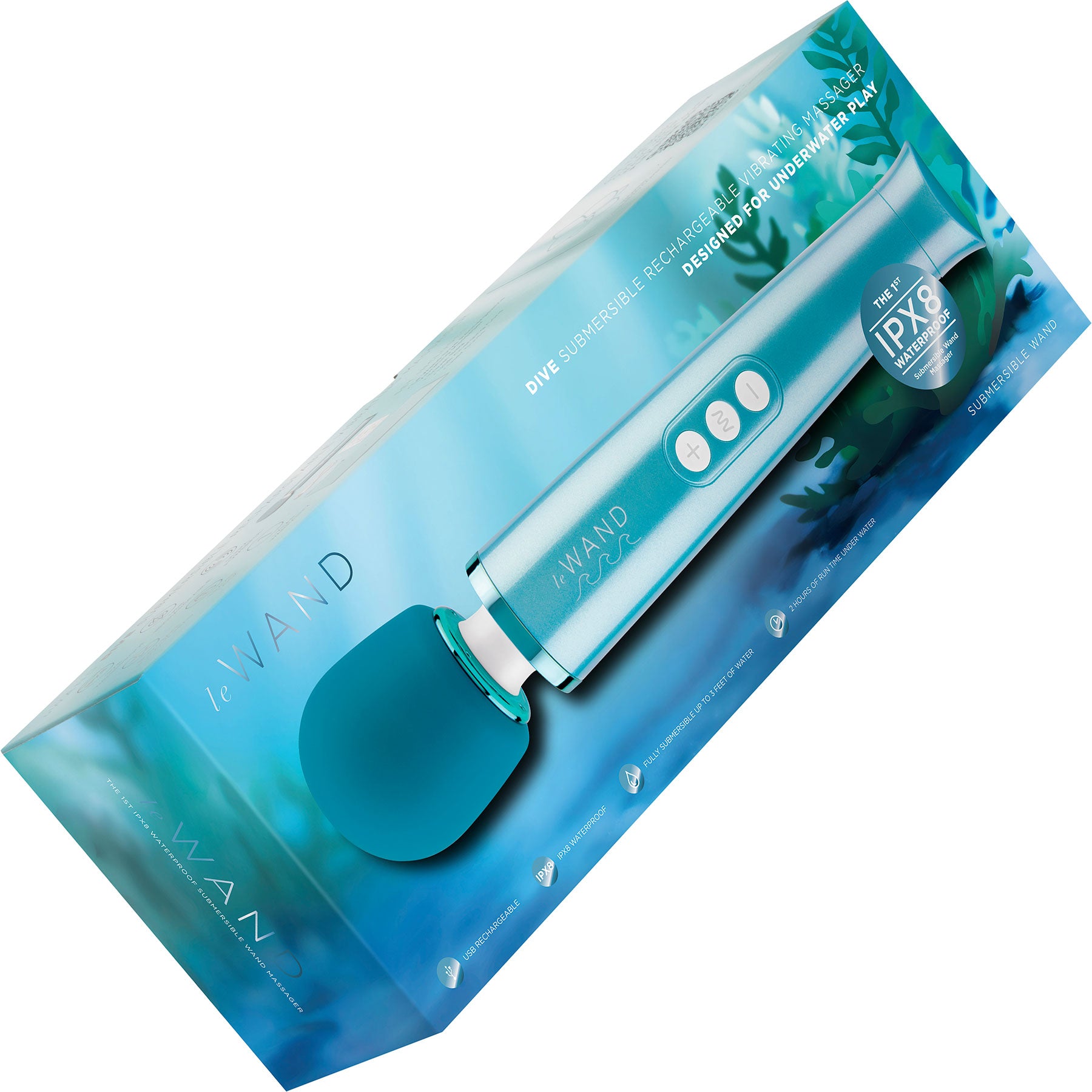 Le Wand Dive Submersible Rechargeable Vibrating Body Massager - Blue