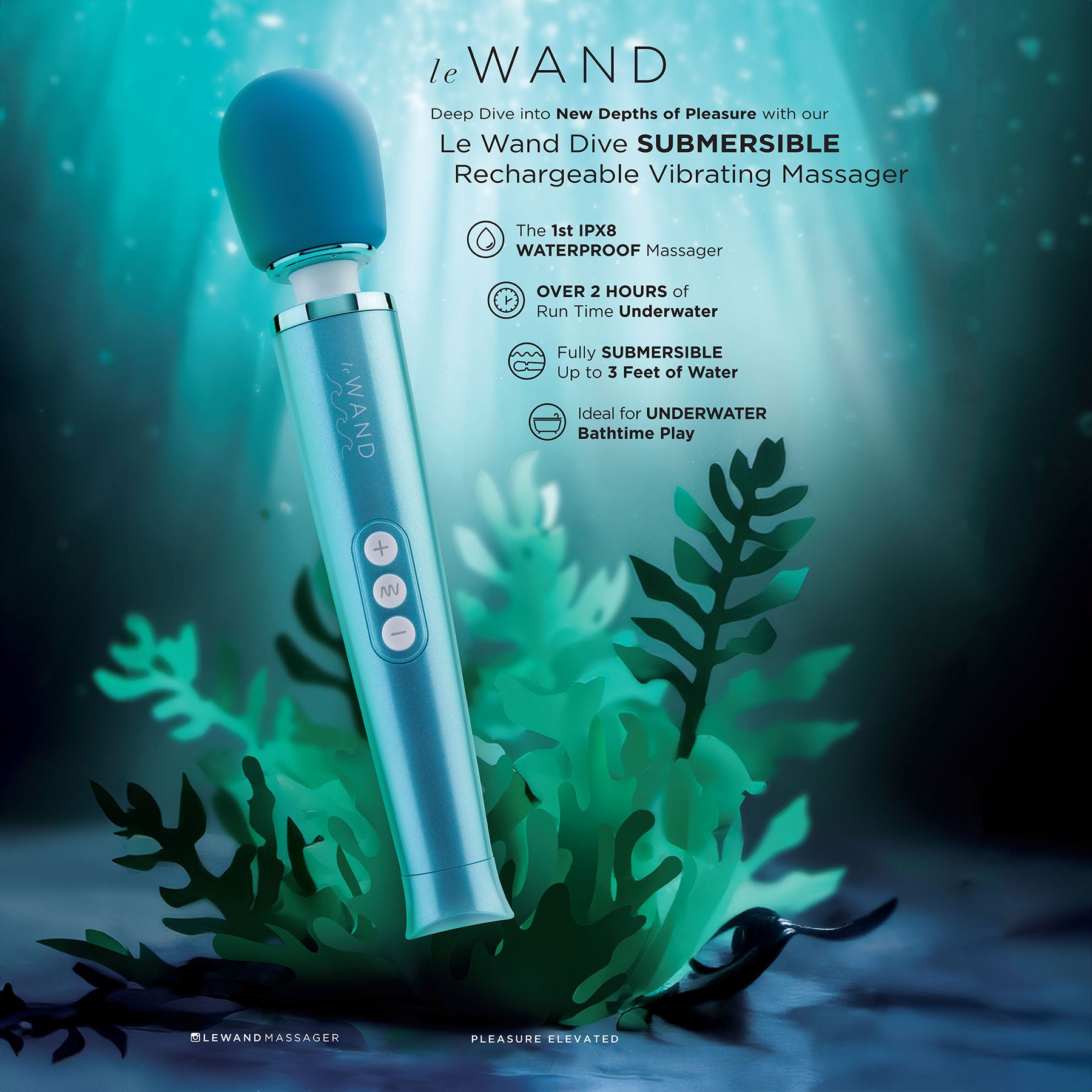 Le Wand Dive Submersible Rechargeable Vibrating Massager | Waterproof Le Wand Dive Submersible Rechargeable Vibrating Massager | Waterproof