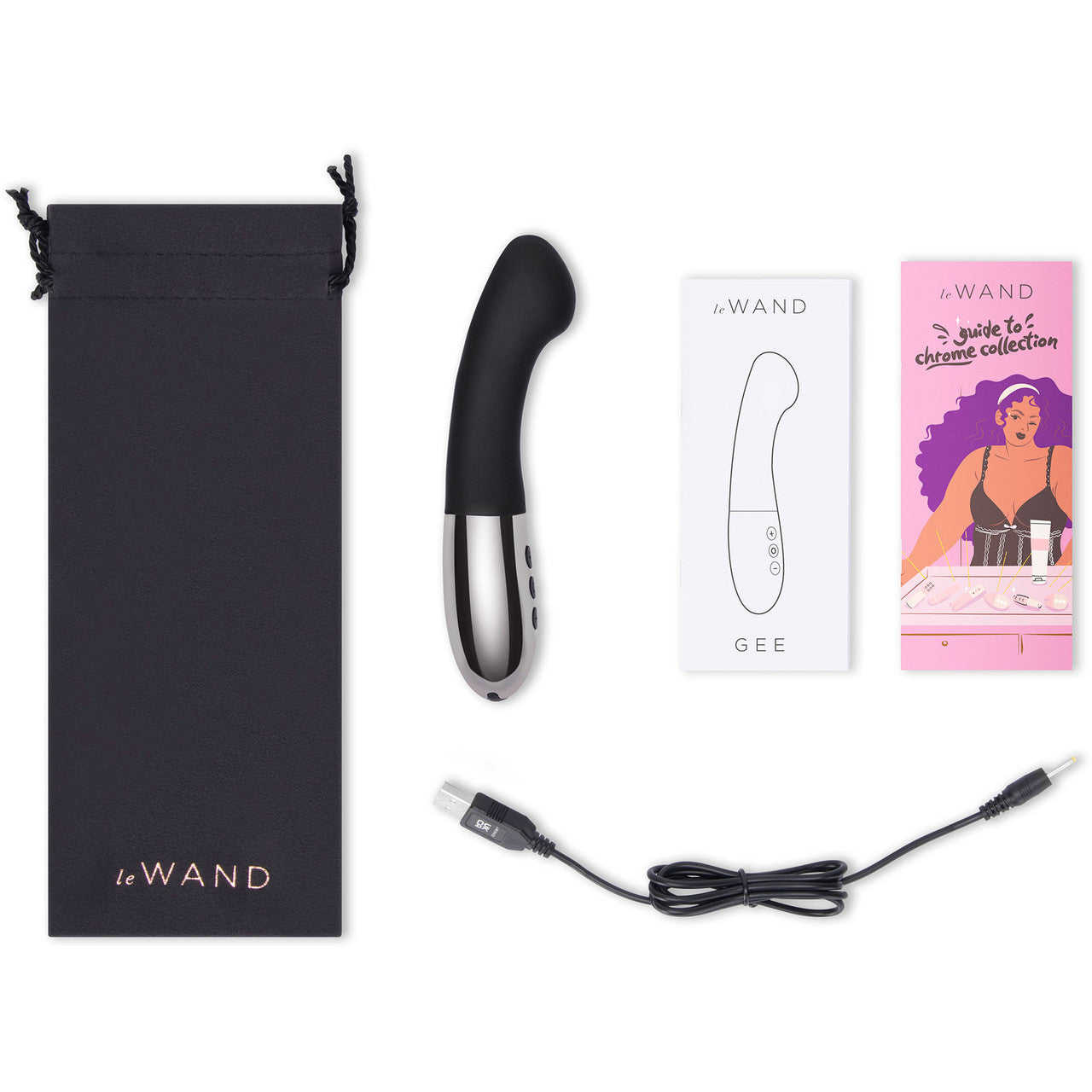 Le Wand Gee Waterproof Rechargeable Silicone G-Spot Vibrator - Black