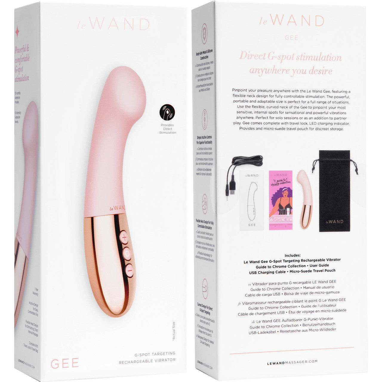 Le Wand Gee Waterproof Rechargeable Silicone G-Spot Vibrator - Rose Gold