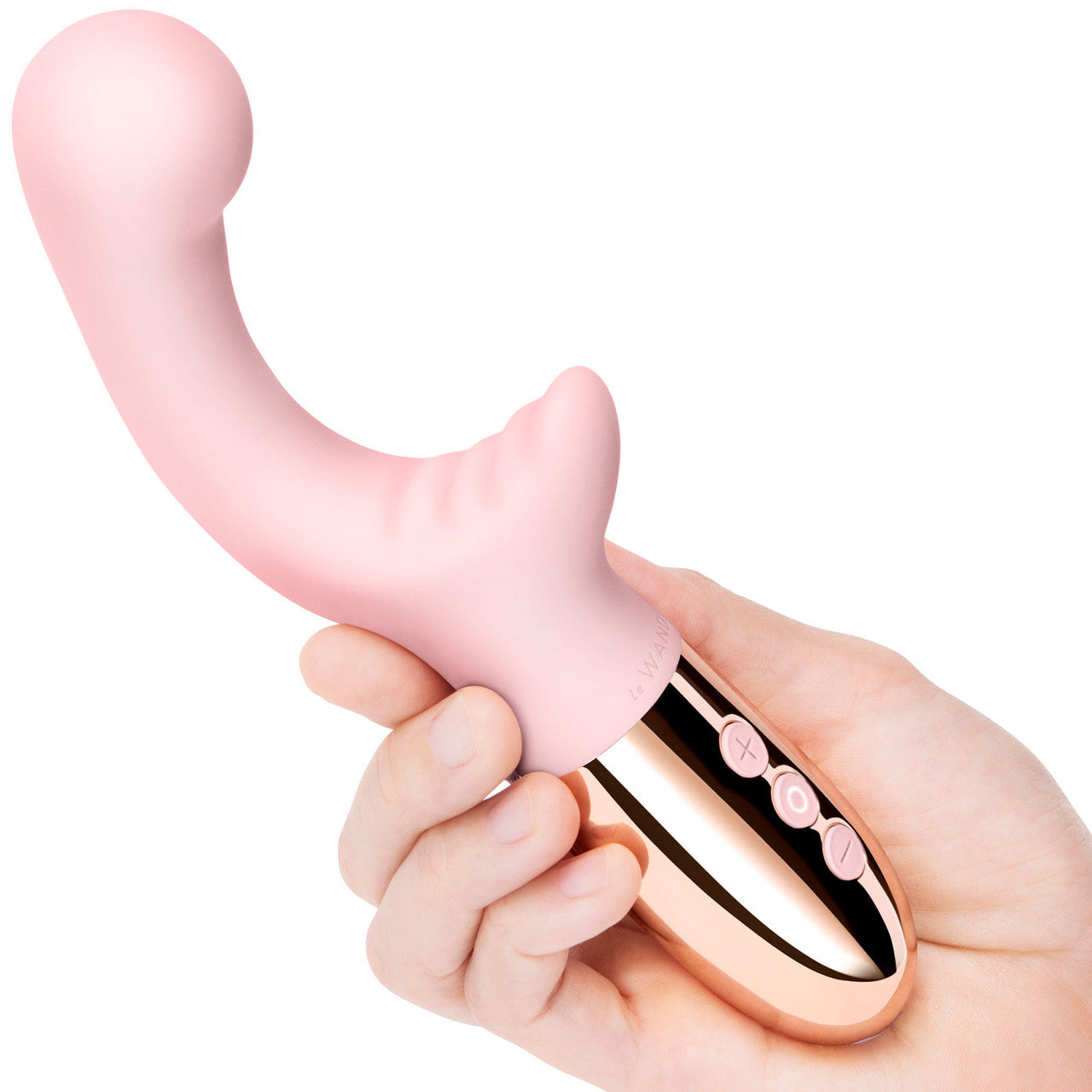 Le Wand XO Waterproof Rechargeable Silicone Dual Stimulation Vibrator - Rose Gold