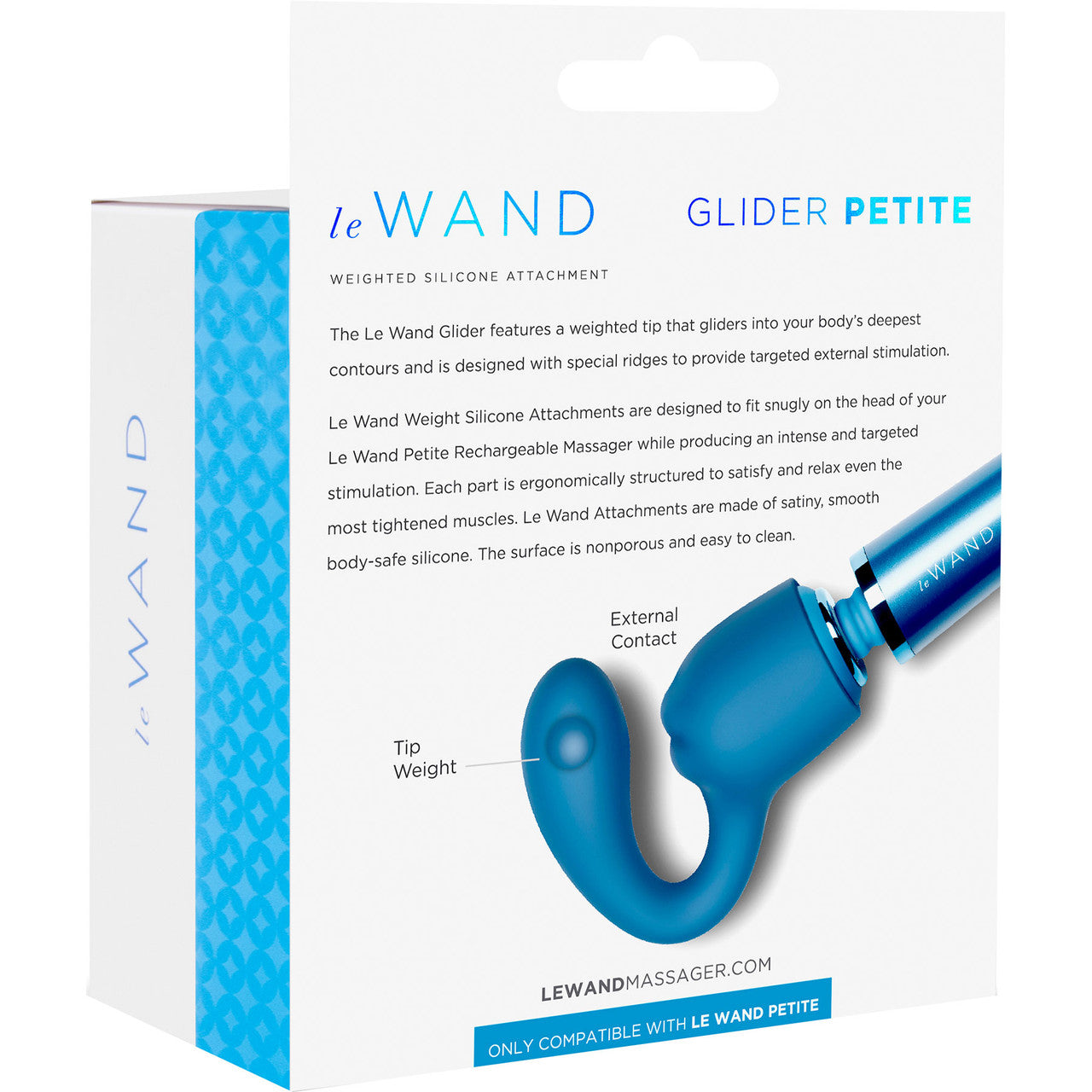 Le Wand Glider Petite Silicone Attachment For The Le Wand Petite Massager - Blue