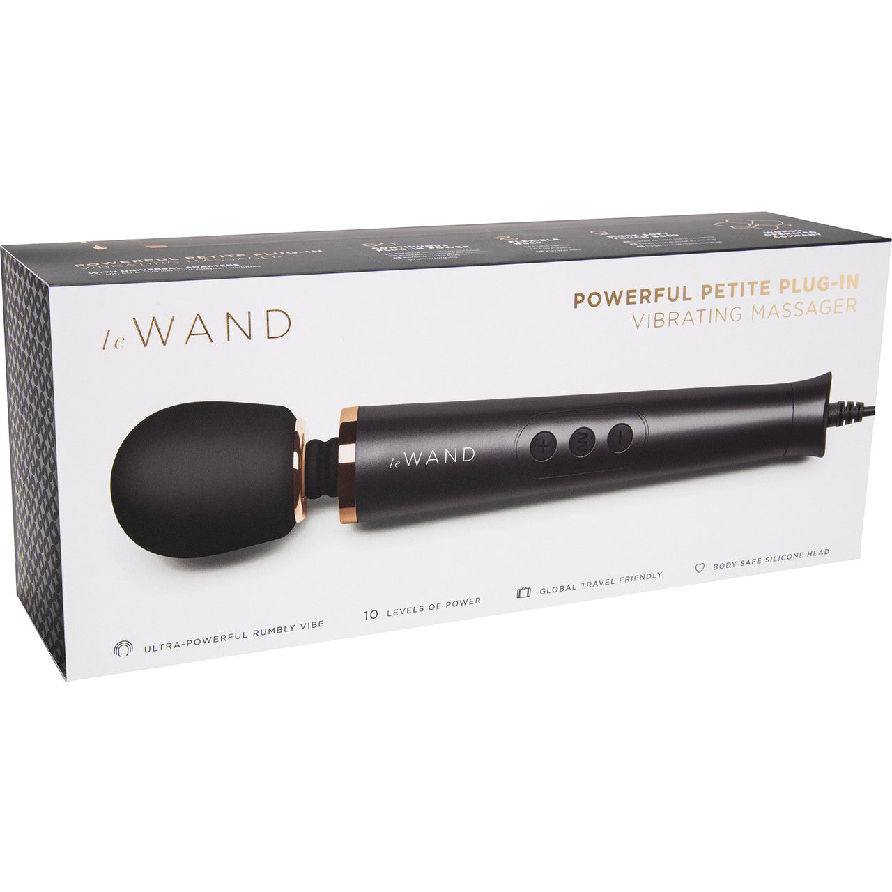 Le Wand Powerful Petite Plug-In Vibrating Body Massager - Black