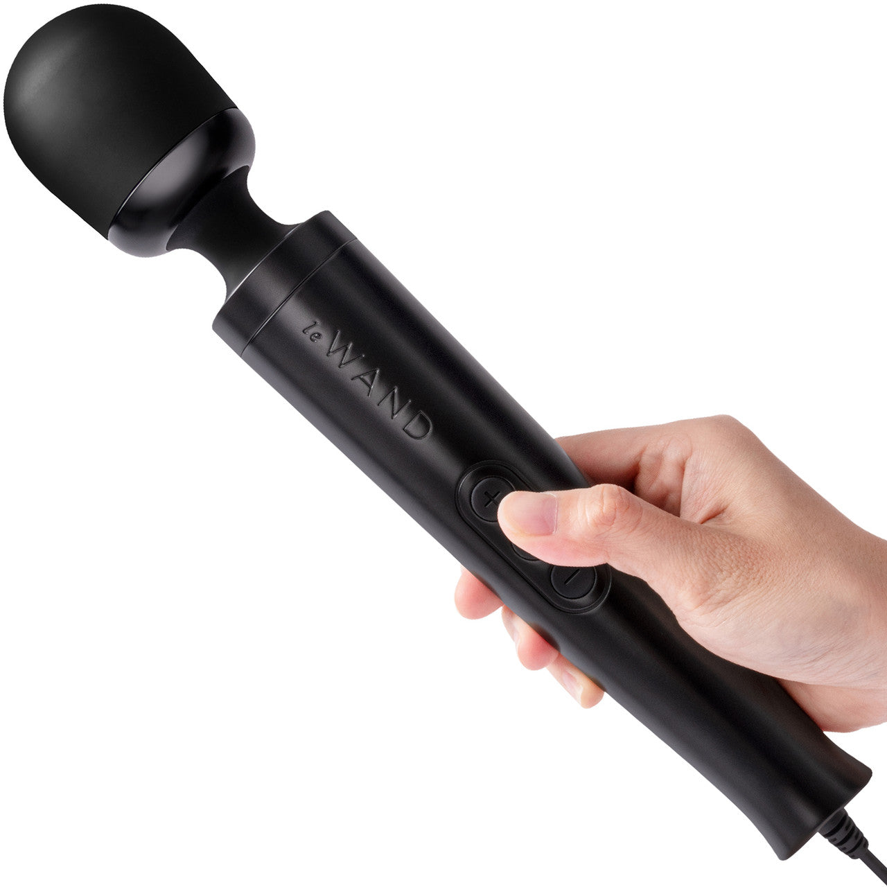 Le Wand Die Cast Plug-In Vibrating Body Massager - Black