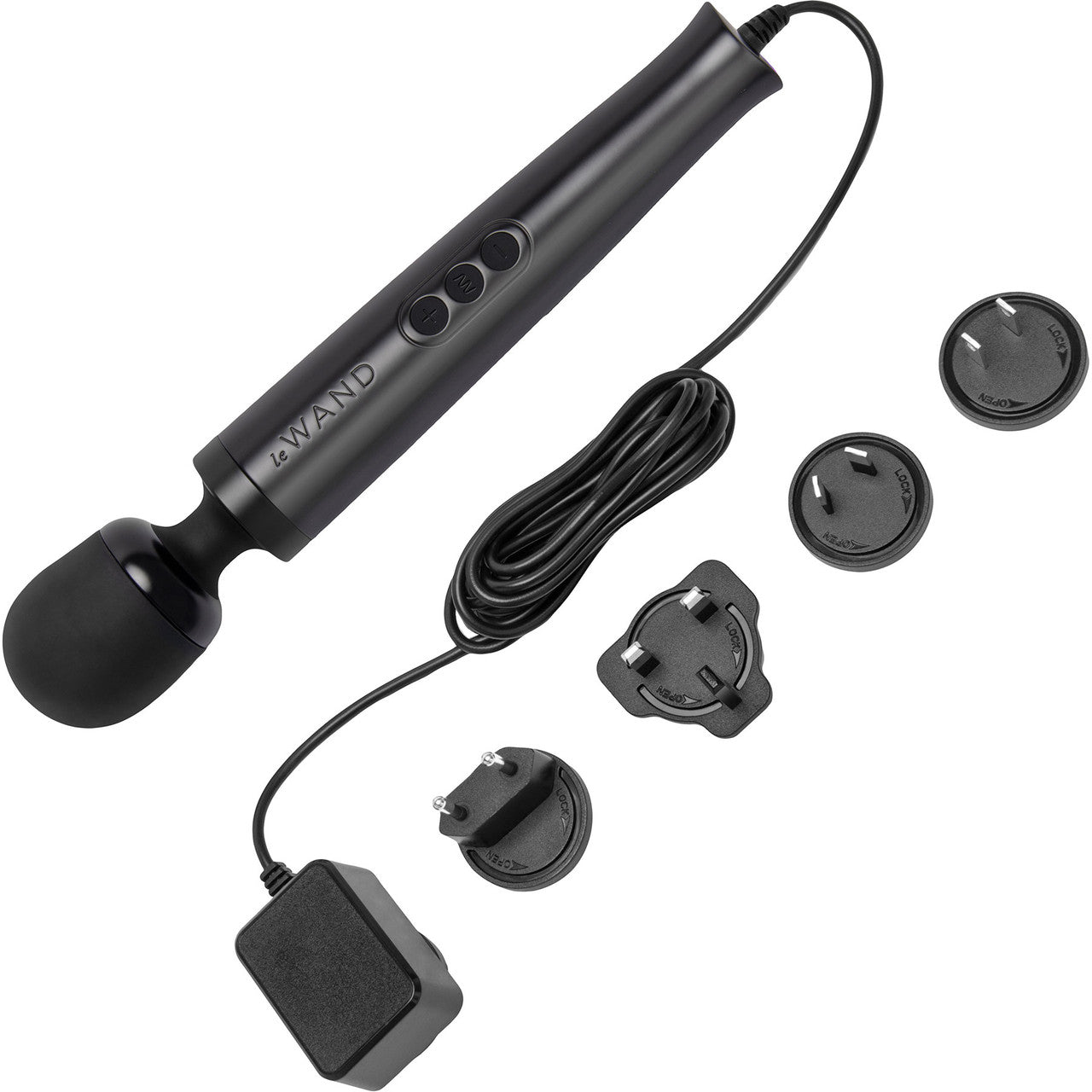 Le Wand Die Cast Plug-In Vibrating Body Massager - Black Le Wand Die Cast Plug-In Vibrating Body Massager - Black