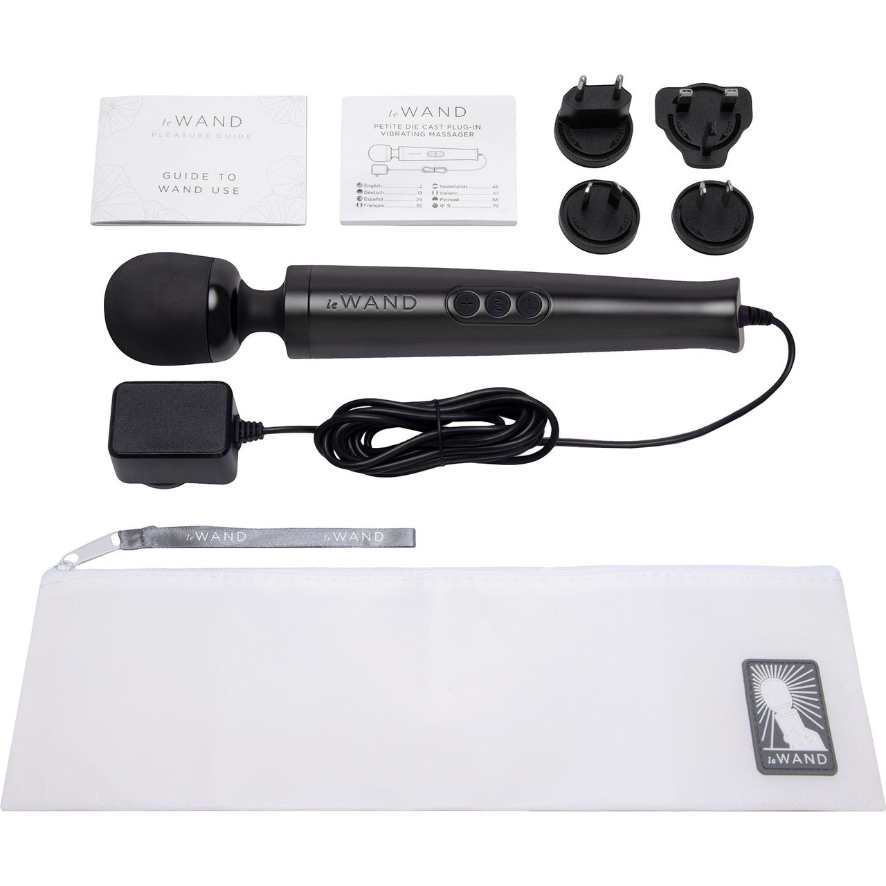 Le Wand Die Cast Plug-In Vibrating Body Massager - Black Le Wand Die Cast Plug-In Vibrating Body Massager - Black