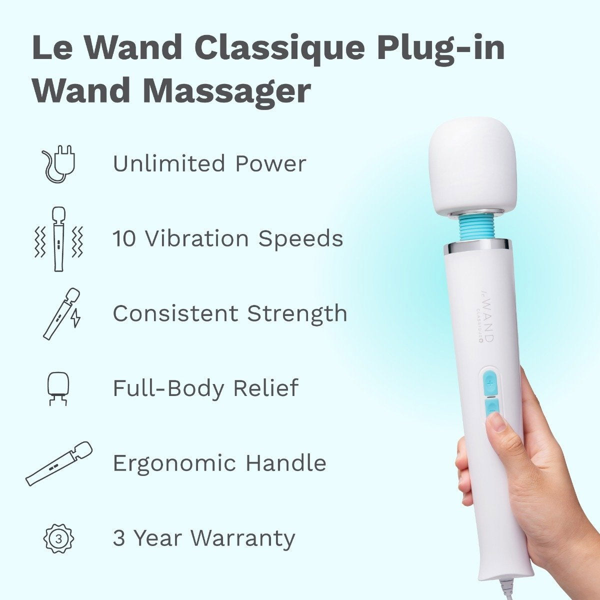 Le Wand Classique Plug-In Original Full-Body Vibrating Massager