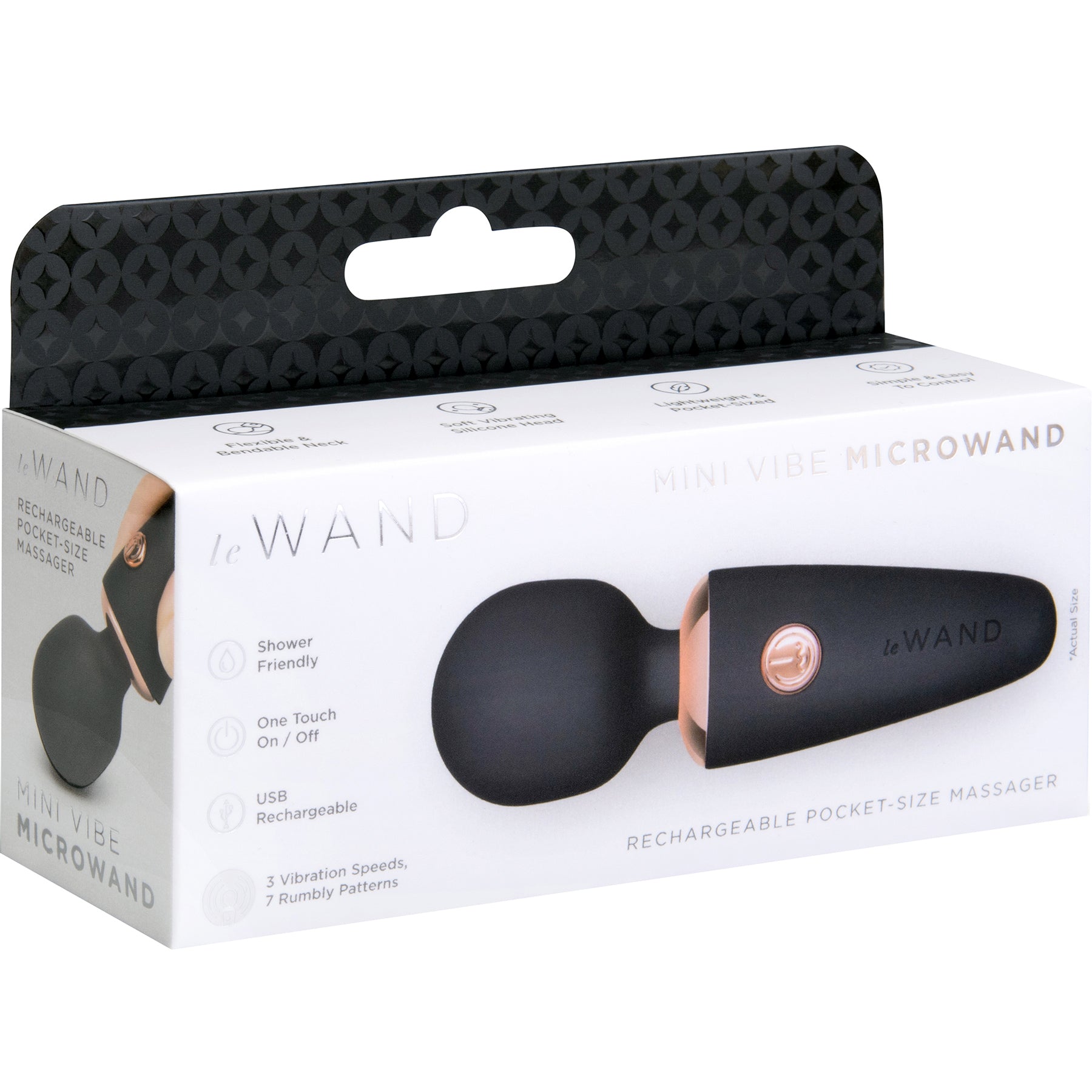 Le Wand Mini Micro Wand Rechargeable Pocket-Size Massager - Black