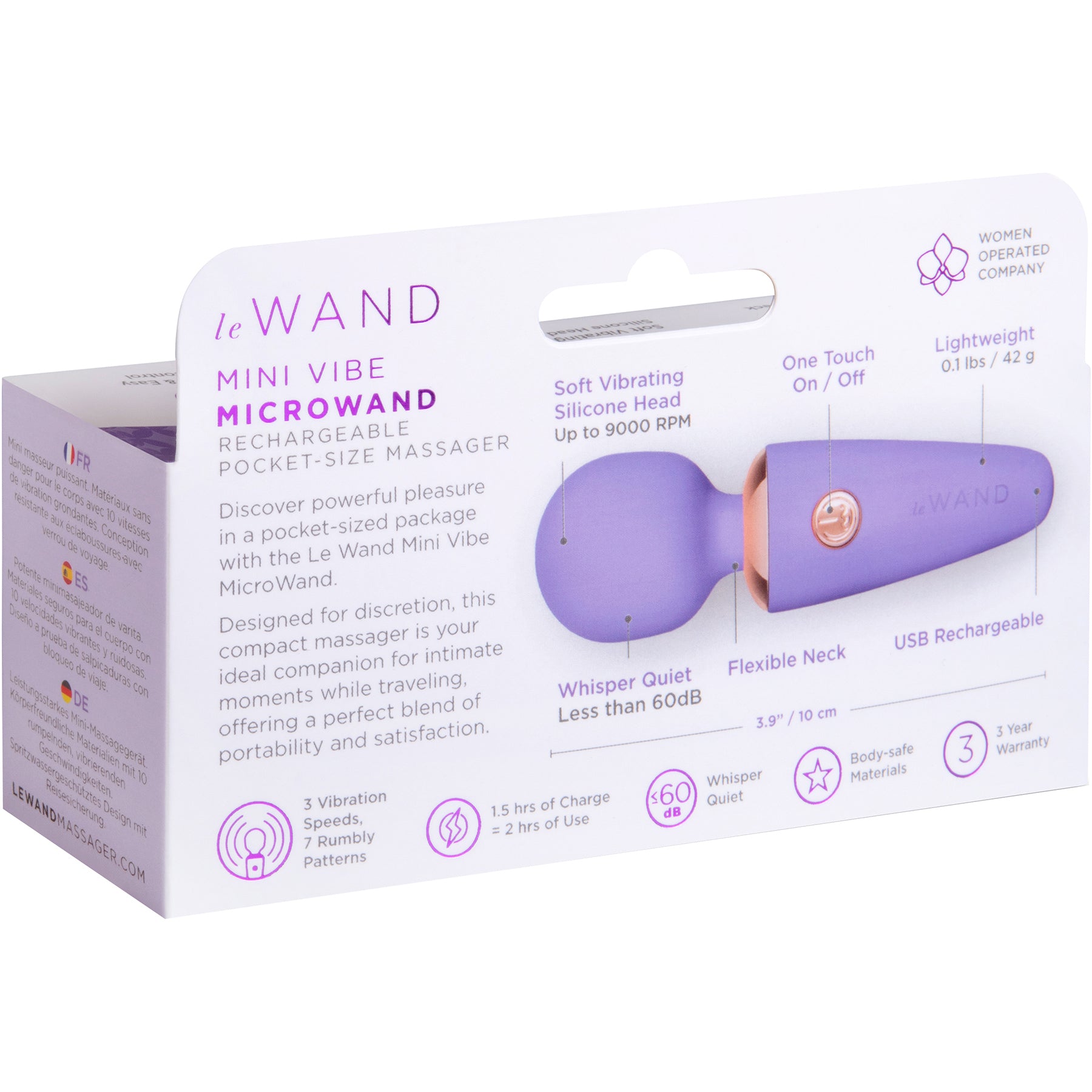 Le Wand Mini Micro Wand Rechargeable Pocket-Size Massager - Violet