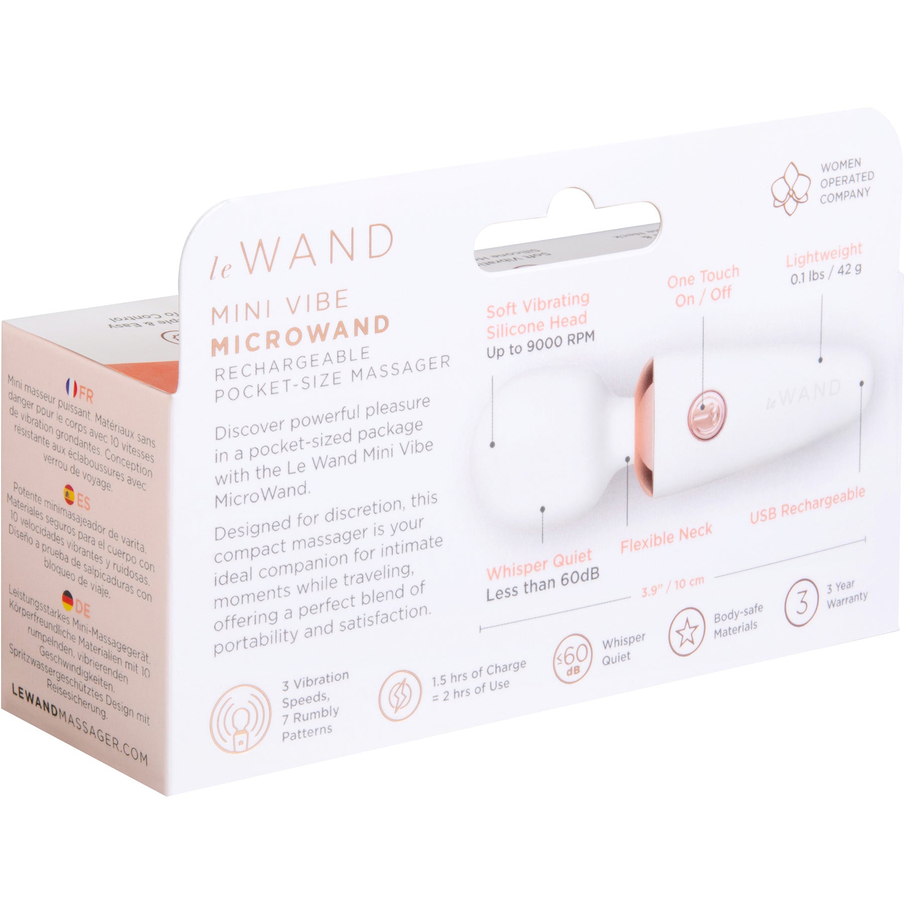 Le Wand Mini Micro Wand Rechargeable Pocket-Size Massager - White