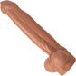 Hankey's Toys Lampwick Uncut Small / Medium 11.75" Silicone Cock With Balls & Vac-U-Lock Base - Caramel