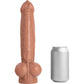 Hankey's Toys Lampwick Uncut Small / Medium 11.75" Silicone Cock With Balls & Vac-U-Lock Base - Caramel