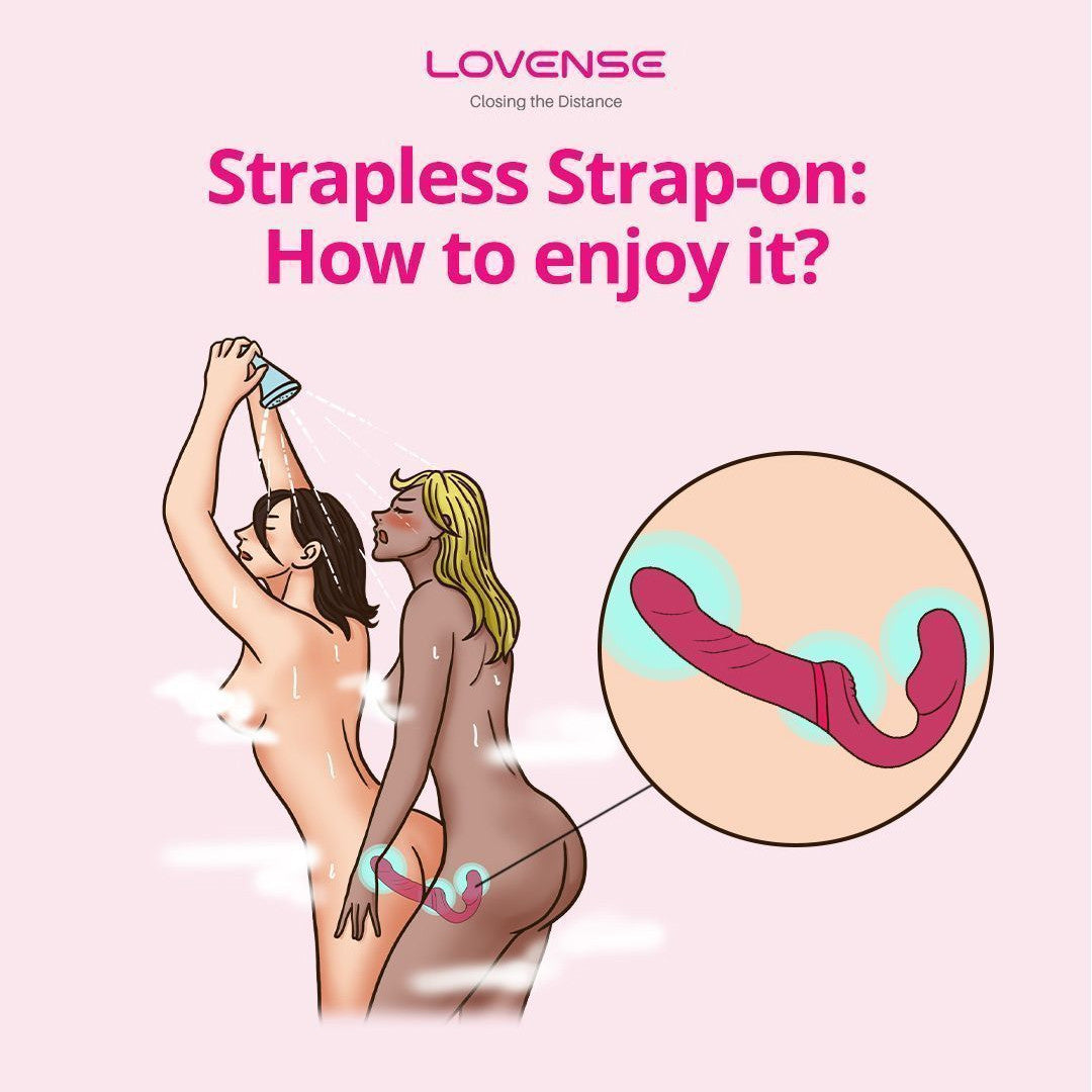 Lovense Lapis App Enabled Silicone Waterproof Rechargeable Double-Ended Vibrating Strapless Strap-On