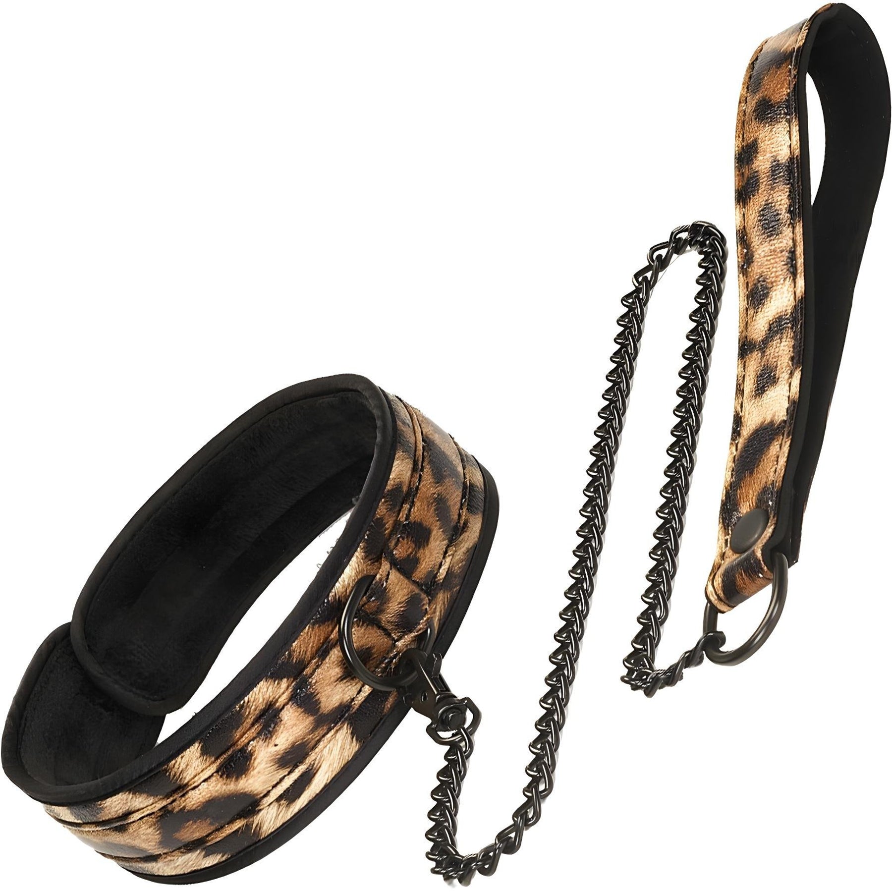 Vivid Bondage Leopard Print 13 Piece Soft Bondage Kit By Liebe Seele - Leash & Collar