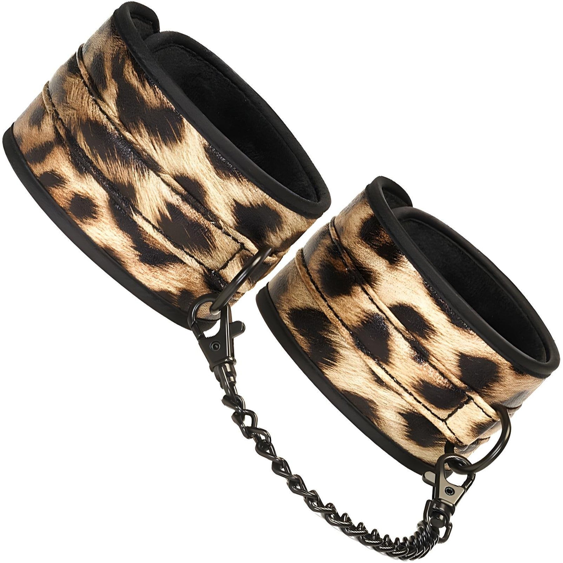 Vivid Bondage Leopard Print 13 Piece Soft Bondage Kit By Liebe Seele - Ankle Cuffs