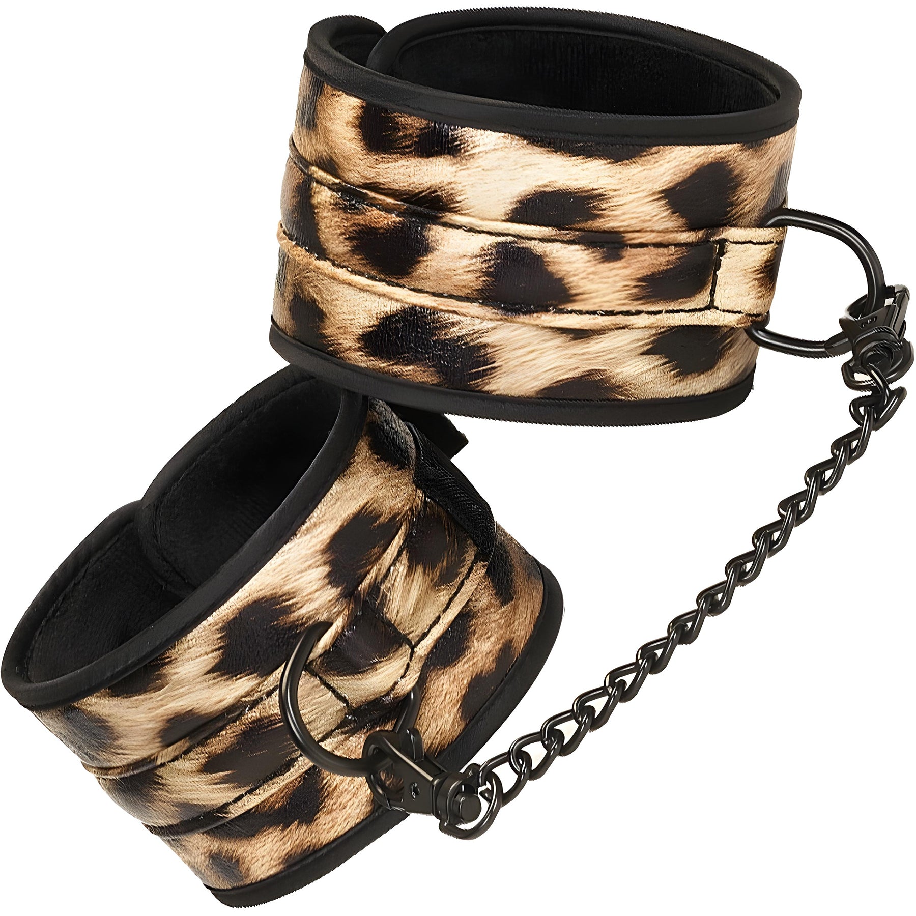 Vivid Bondage Leopard Print 13 Piece Soft Bondage Kit By Liebe Seele - Wrist Cuffs