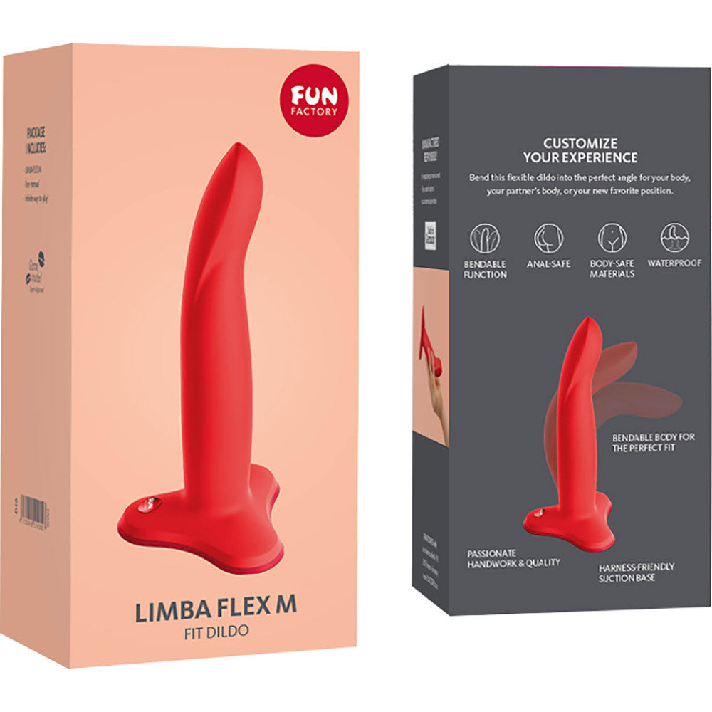 Limba Flex M 7" Silicone Bendable Dildo By Fun Factory - Flashy Coral